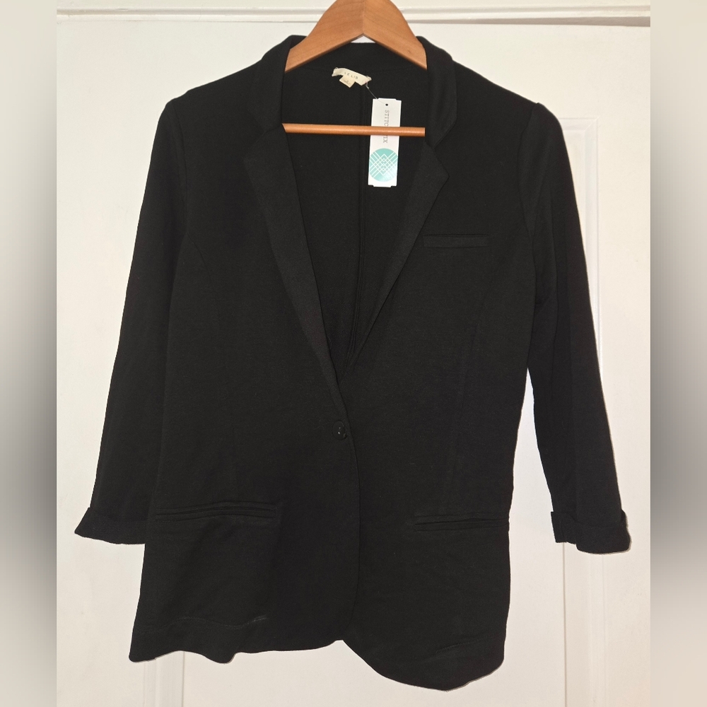 NWT Le Lis Grenaa Knit Blazer Black Women's Size S